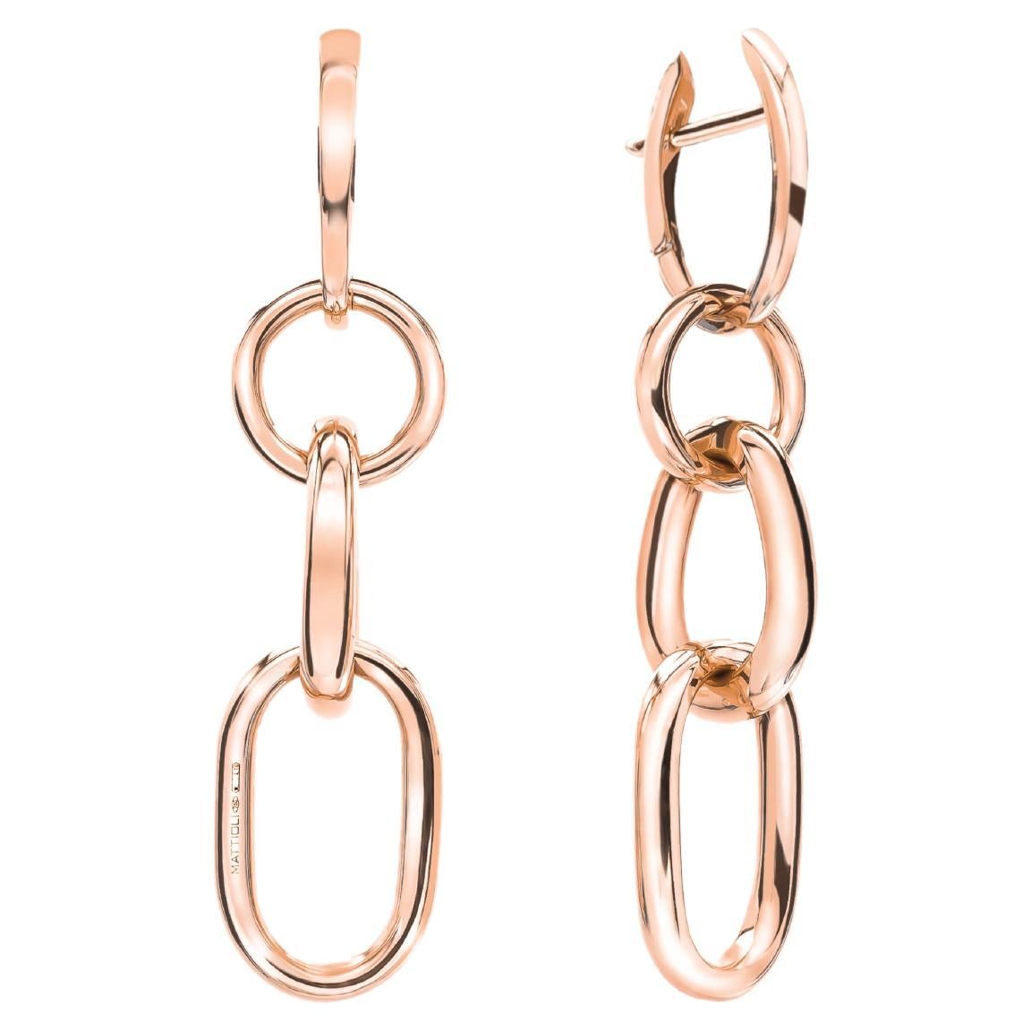 Mattioli collection Aspis Boucles d'oreilles Gocce en or rose 18 carats en vente 4