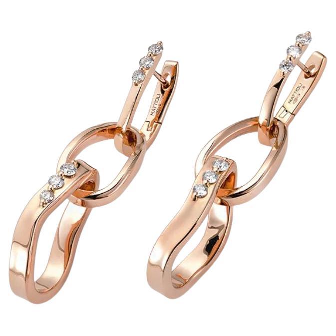 Mattioli collection Aspis Boucles d'oreilles Gocce en or rose 18 carats en vente