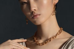 Mattioli Aspis Necklace in Hammered Rose Gold