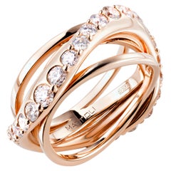Mattioli Aspis Spinner Ring in Rose Gold and White Diamonds