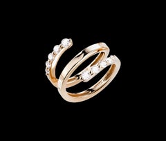 Mattioli Aspis Spiral Ring in Rose Gold and White Diamonds