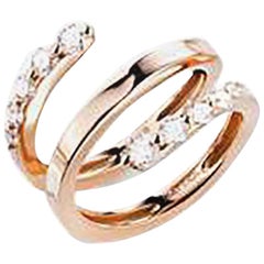 Mattioli Bague en spirale en or rose et diamants blancs en forme d'aspis