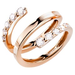 Mattioli Aspis Spiral Ring in Rose Gold and White Diamonds