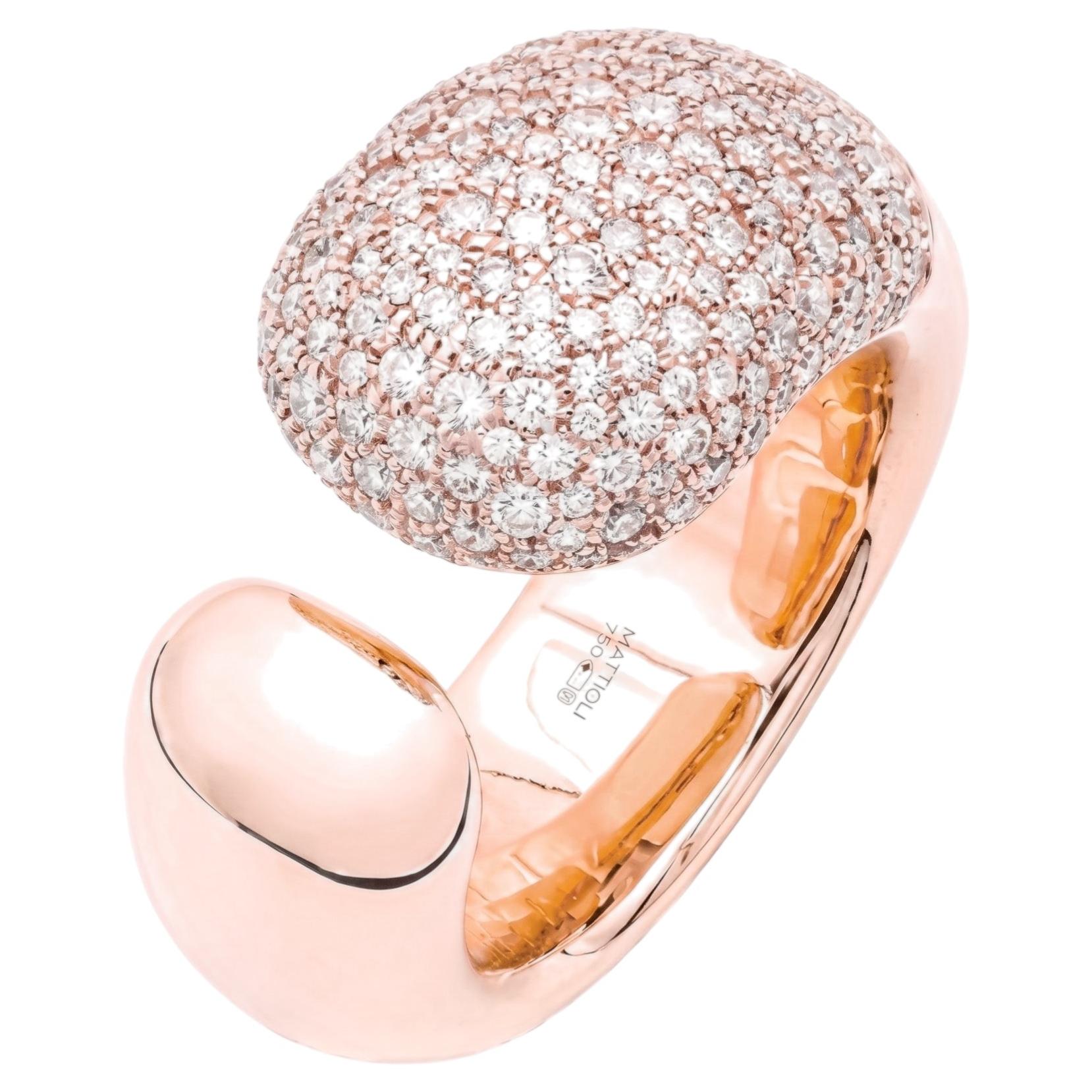Bigli en or rose 18 carats et diamants blancs Collection Hiroko en vente