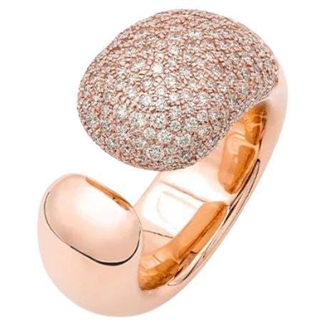 Mattioli Brown Diamonds Rose Gold 18 Karat Big Ring Hiroko Collectional