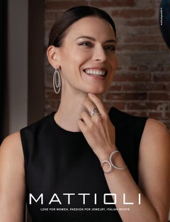 Mattioli Chips Bangle in White Goldand White Diamonds