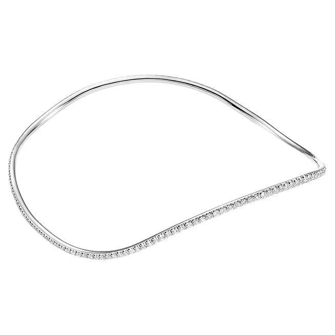 Mattioli Chips Bangle in White Goldand White Diamonds