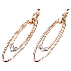 Orecchini ovali Mattioli Chips in oro rosa, oro bianco e diamanti