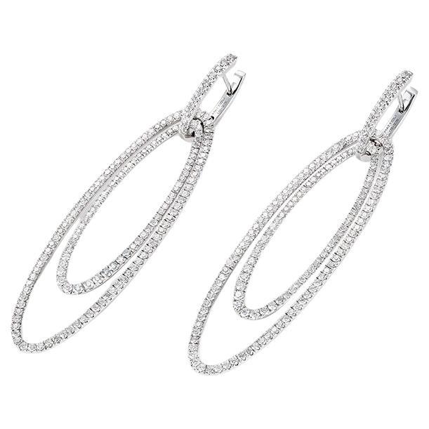 Mattioli Chips Oval Earrings in  white gold and diamonds