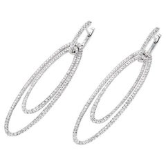 Mattioli Chips Boucles d'oreilles ovales  Or blanc et diamants