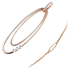 Colgante y cadena Mattioli Chips de oro rosa y diamantes blancos