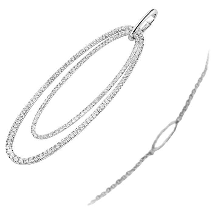 Colgante y cadena Mattioli Chips de oro blanco y diamantes blancos.