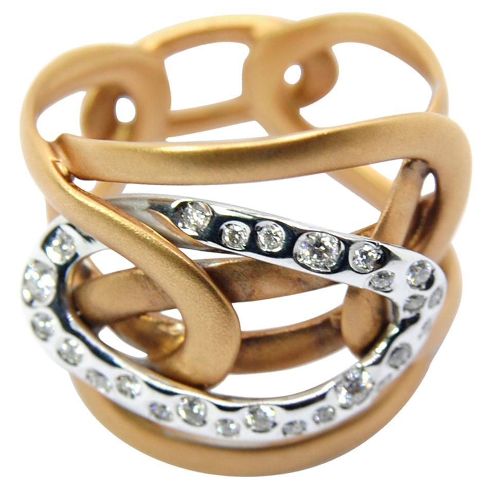 Mattioli Diamonds and White 18 Karat Rose Gold Ring Collection