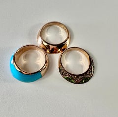 Mattioli Eve_r Collection New Ring in Rose Gold w/Brown Diamonds & Tsavorites