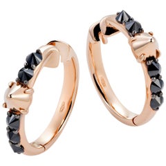 Mattioli Boucles d'oreilles Eve_r en or rose 18 carats et diamants noirs