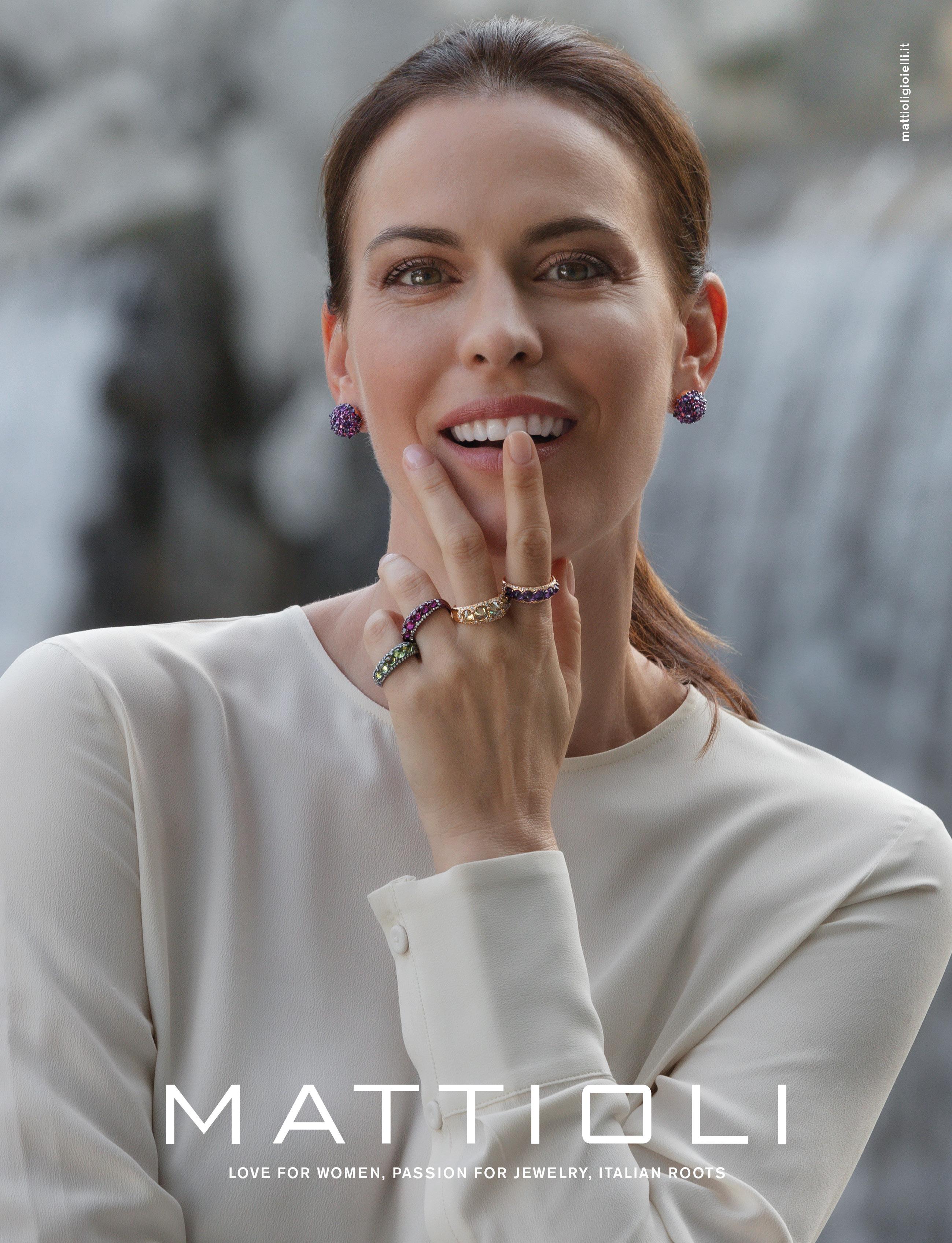 Contemporary Mattioli Eve_r Mono Earring 18 Karat in Rose Gold and White Diamond 'right' For Sale