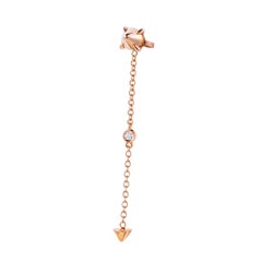 Mattioli Eve_r Boucles d'oreilles monogrammées en or rose 18 carats avec diamants blancs