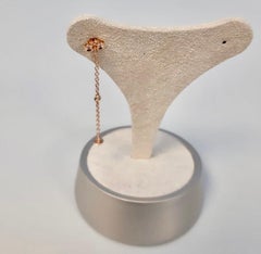 Mattioli Eve_r Mono Earrings 18 Karat in Rose Gold and Turquoise, White Diamond