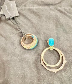 Mattioli Eve_r New Earrings in Rose Gold, Black Diamonds, Tsaverites & Turquoise