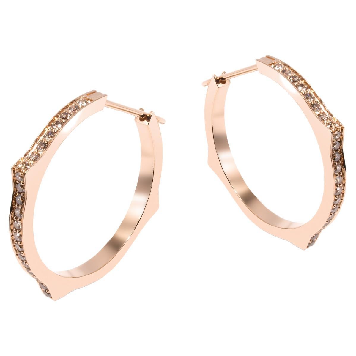 Mattioli Eve_r New Earrings in Rose Gold & Brown Diamonds For Sale