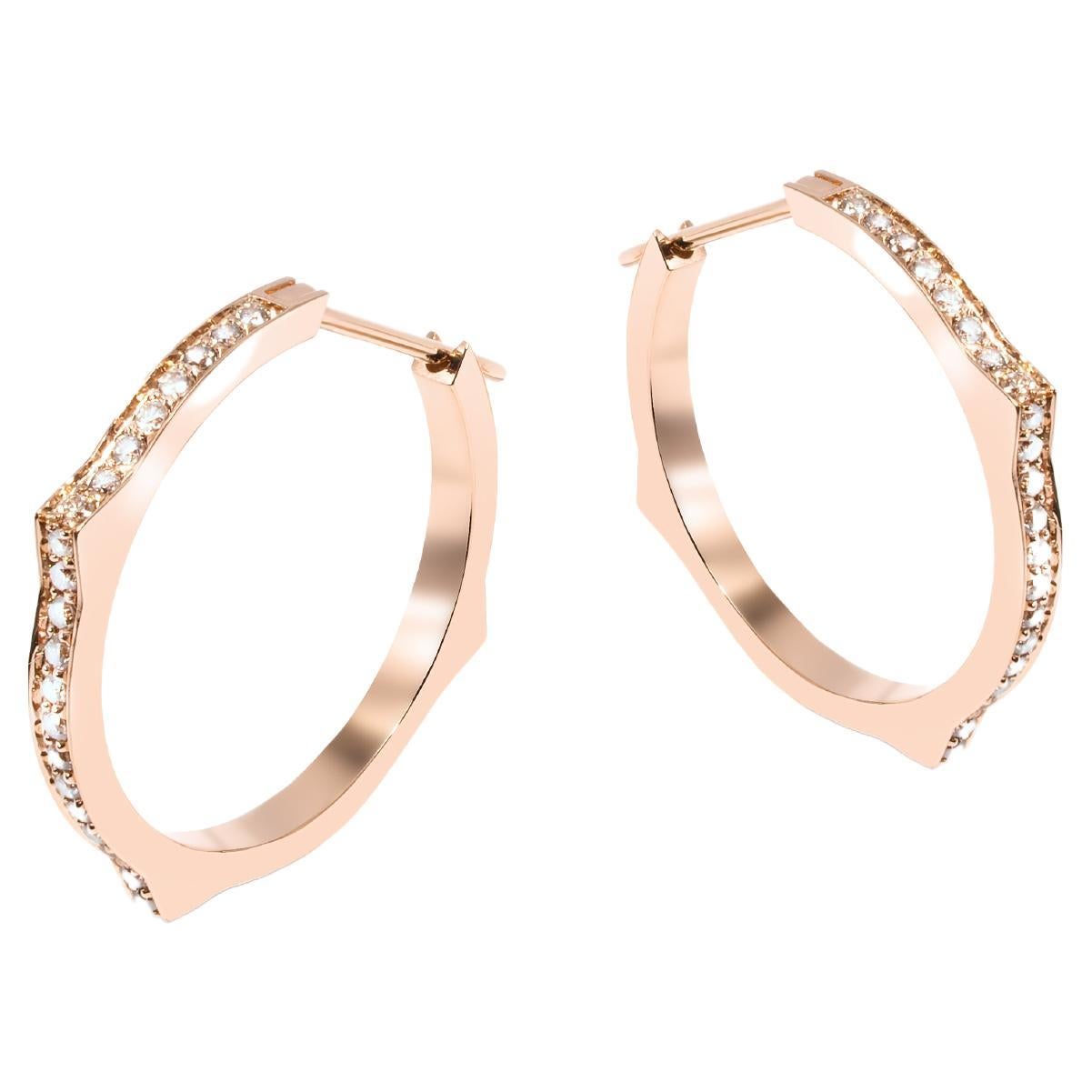 Mattioli Eve_r New Earrings in Rose Gold & White Diamonds For Sale