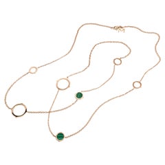 Mattioli Eve_r New Sautoir Necklace in Rose Gold & 2 Malachite Elements