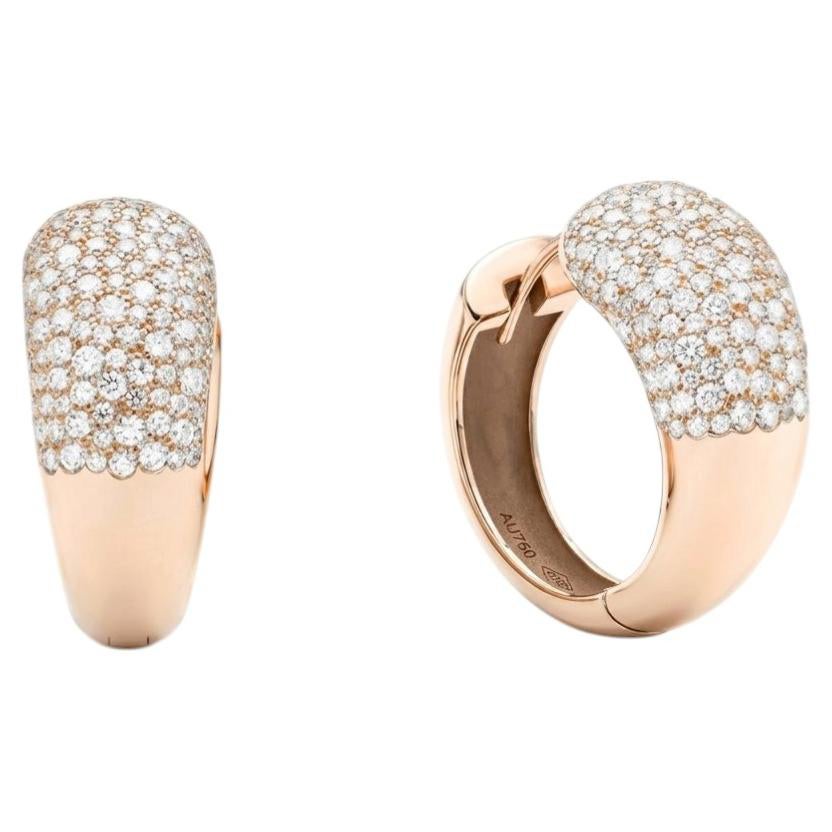 Mattioli Hiroko Collection Big hoops earrings in 18k Rose Gold and White Diamond