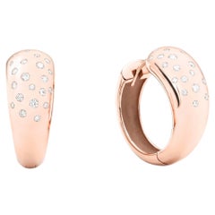 Mattioli Hiroko Collection Big hoops earrings in 18k Rose Gold and White Diamond