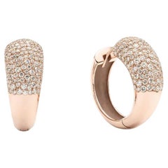 Mattioli Hiroko Collection big hoops earrings white diamonds in 18k Rose Gold