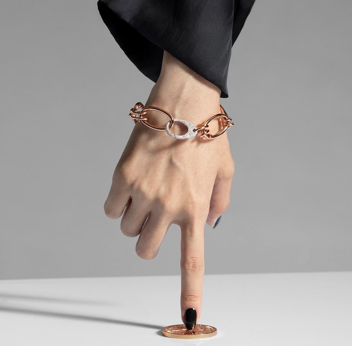 Bracciale Collection'S Hiroko di Mattioli in oro rosa 18k e diamanti brown in vendita 6