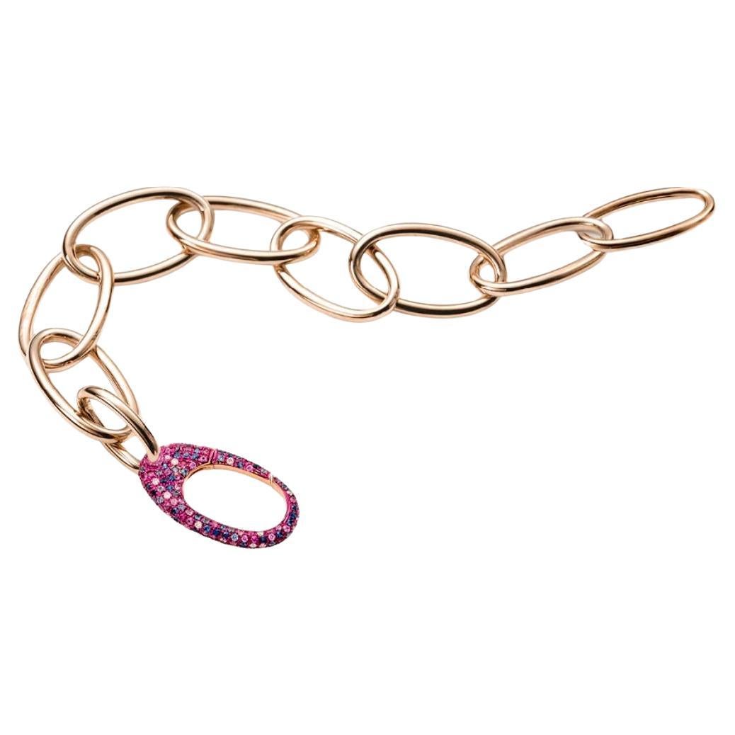 Mattioli Hiroko Collection  Bracelet in 18k Rose Gold white Diamonds & Sapphires For Sale