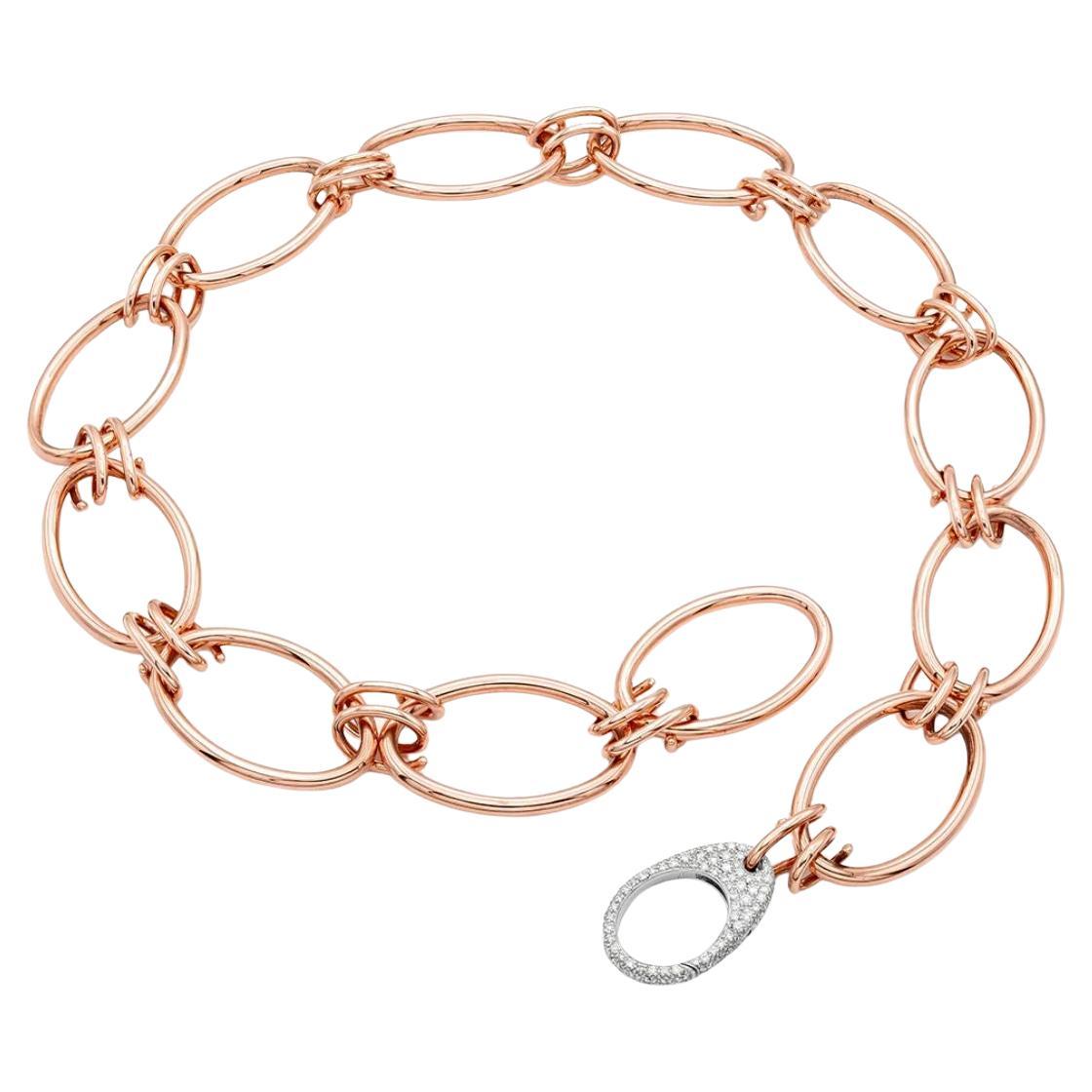 Collar Mattioli Colección Hiroko en rosa de 18k y diamantes marrones Corte brillante en venta