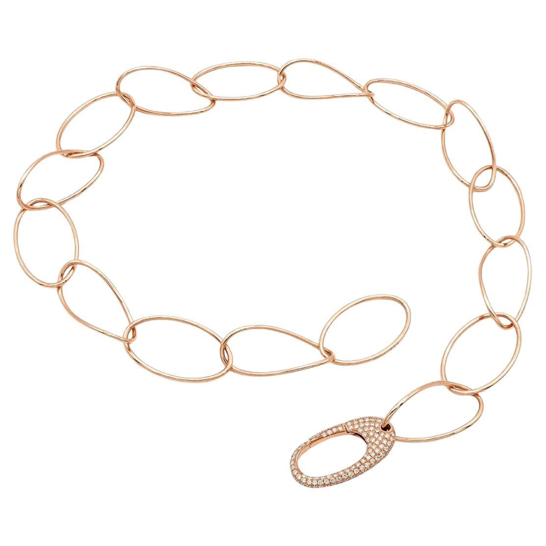 Collar Mattioli Colección Hiroko en rosa de 18k y diamantes marrones