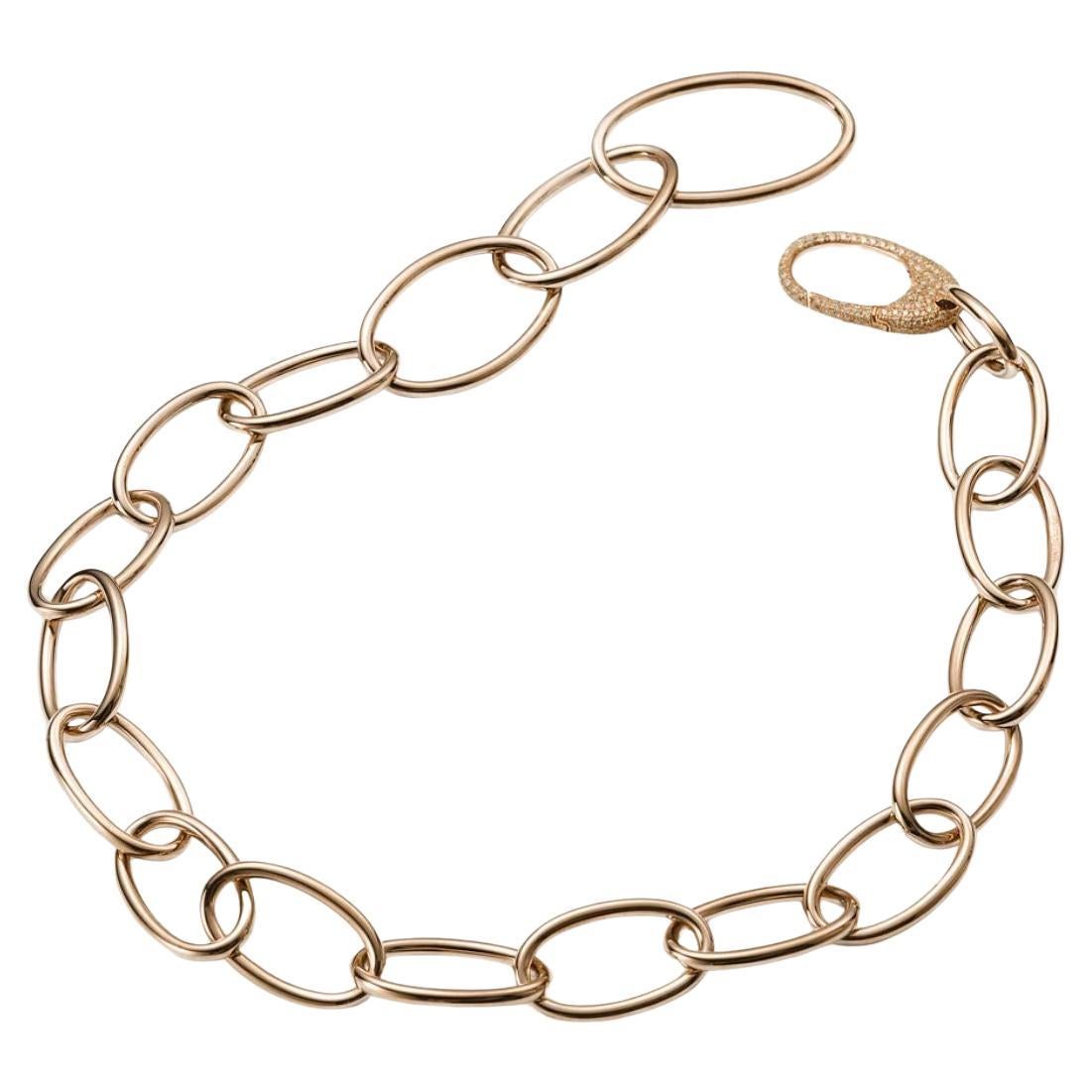 Collar Mattioli Colección Hiroko de oro rosa de 18 quilates y diamantes marrones