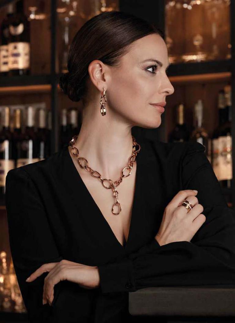 Mattioli  Pendientes colgantes Colección Hiroko de oro rosa de 18 quilates y diamantes en venta 4