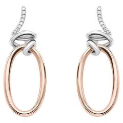 Mattioli  Hiroko Collection pendant earrings in 18k Rose Gold and diamonds