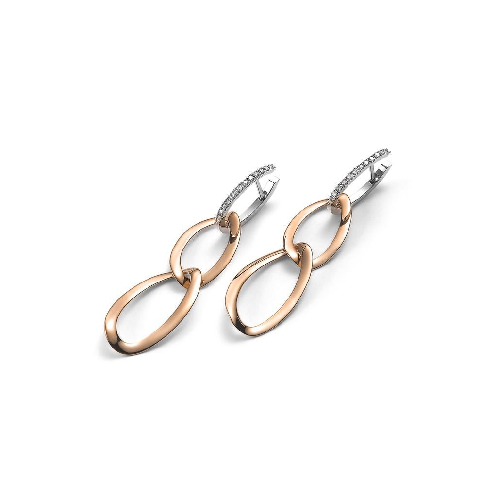 Mattioli  Pendientes colgantes Colección Hiroko de oro rosa de 18 quilates y diamantes Contemporáneo en venta