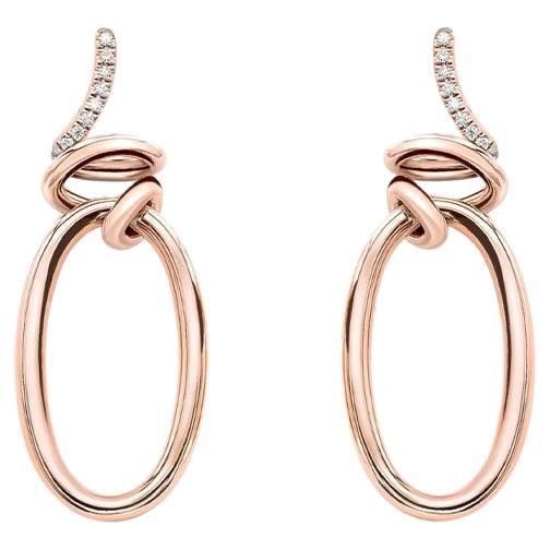 Mattioli  Hiroko Collection pendant earrings in 18k Rose Gold and diamonds