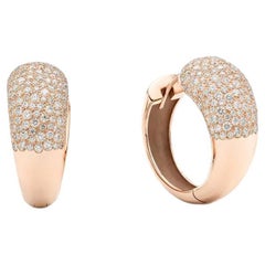 Mattioli Hiroko Collection small hoops White Diamonds earrings in 18k Rose Gold