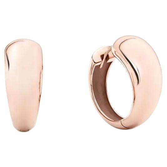Contemporain Mattioli Hiroko Collectional - Boucles d'oreilles à petits anneaux en or rose 18 carats et diamants blancs en vente