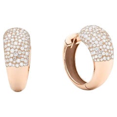 Mattioli Hiroko Collectional - Boucles d'oreilles à petits anneaux en or rose 18 carats et diamants blancs