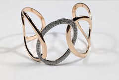 Mattioli Hiroko-Manschettenknöpfe aus Roségold und Weiß  Diamanten