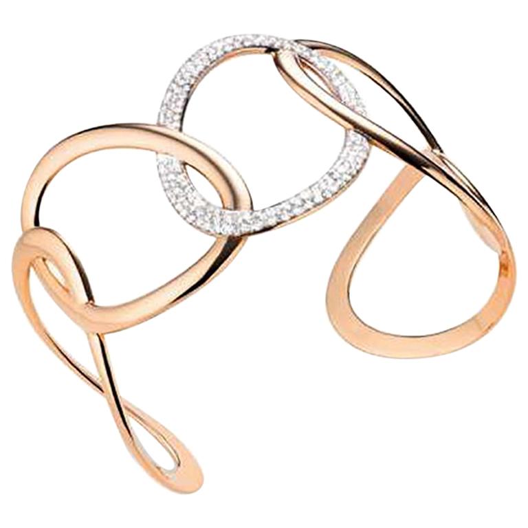 Mattioli Hiroko Cuff in Rose Gold and White  Diamonds For Sale