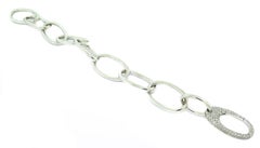 Hiroko White Gold Link Bracelet with Diamond Pave Clasp by Mattioli