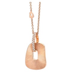 Mattioli Medium Puzzle 18k hand engraved Rose gold & diamonds pendant