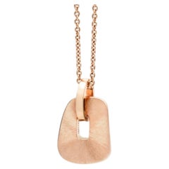 Mattioli Medium Puzzle Pendant in 18k Hand Engraved Rose gold and chain