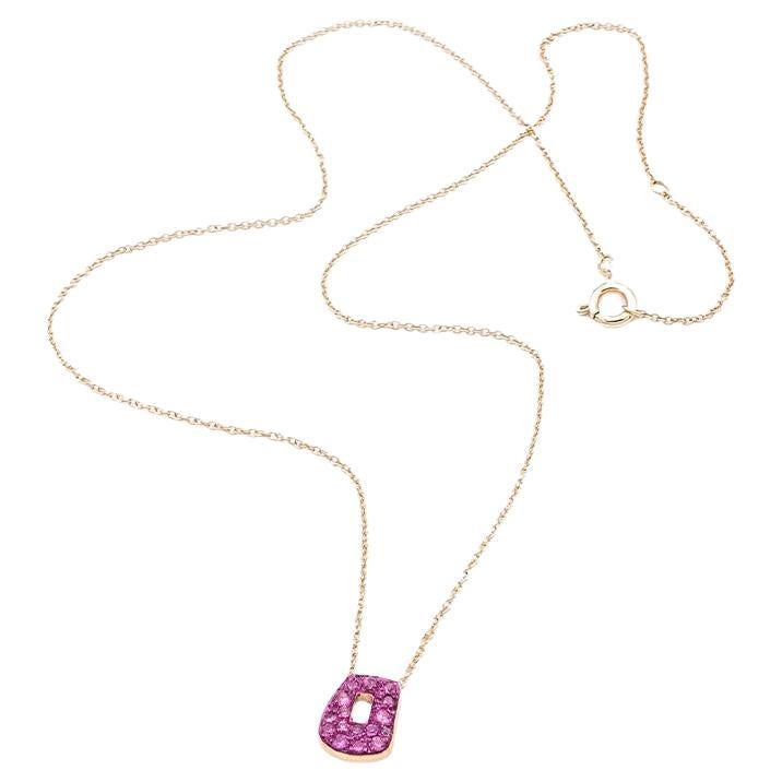 Contemporary Mattioli Mini Puzzle 3 pendants  Necklace in Rose Gold and pink Sapphires For Sale