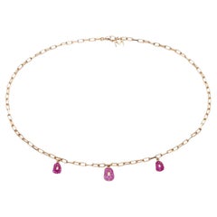 Mattioli Mini Puzzle 3 pendants Necklace in Rose Gold and Pink Sapphires