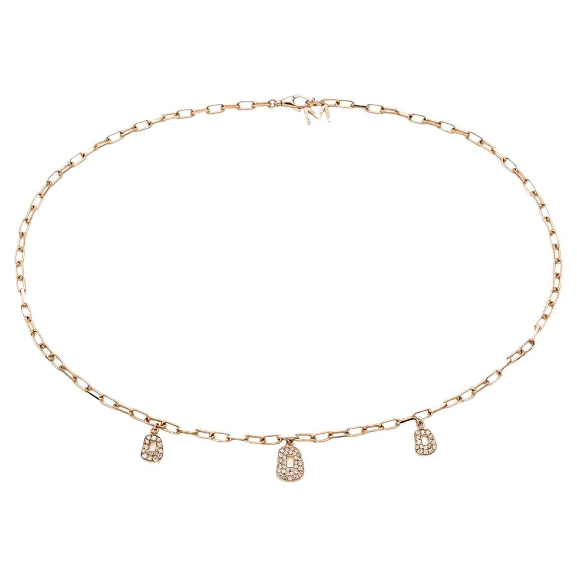 Mattioli Mini Puzzle 3 Anhänger Halskette aus Roségold und weißen Diamanten