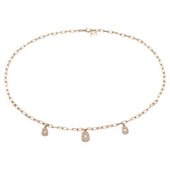 Mattioli Mini Puzzle 3 Pendants Necklace in Rose Gold and White Diamonds